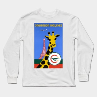 Vintage Travel Poster Cameroon Airlines Long Sleeve T-Shirt